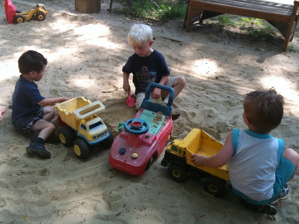boys in sand